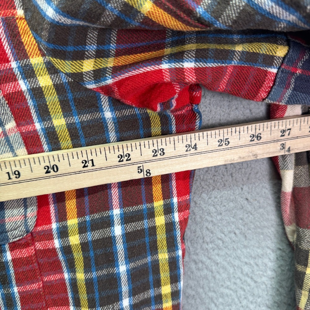VTG Ralph Lauren Shirt Men XL Multi Color Patchwork Plaid Flannel Denim Supply - Picture 7 of 9